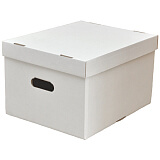 Архивный короб белый с крышкой, 400*330*255 мм